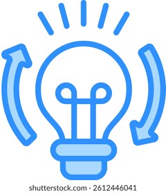 Idea Generation Icon Blue Color Vector Illustration