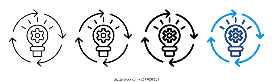 Conjunto de Coleções de Diferentes Estruturas de Tópicos do Ícone de Geração de Ideias