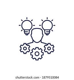 idea generation icon, line vector