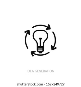 Idea generation icon. New trendy idea generation vector illustration symbol