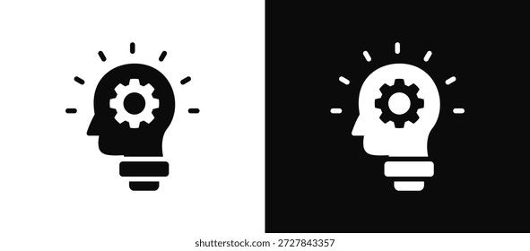 Idea Generación Icon Set Blanco y Negro