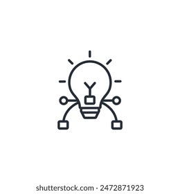 Vector de generación de ideas. Icono de estilo lineal.Trazo editable.Ilustración de estilo lineal para usar Diseño web,logo.Símbolo.