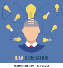 Idea Generation isolated vector, lots of ideas, concept brainstorm