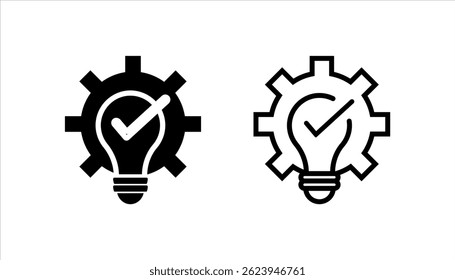 Ícone linear de geração de ideias . Processo de criação conceitos brilhantes. ilustração vetorial no fundo branco