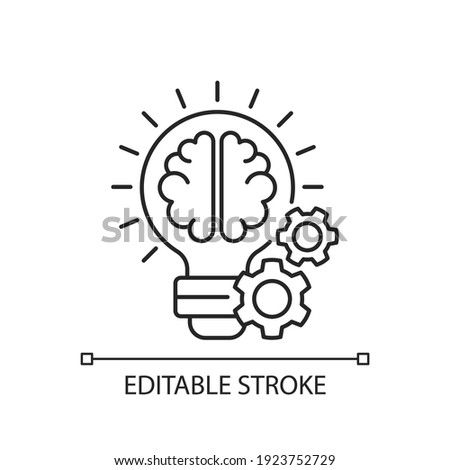 Idea generation linear icon. Process of creation brilliant concepts. Thin line customizable illustration. Efficient time using. Contour symbol. Vector isolated outline drawing. Editable stroke