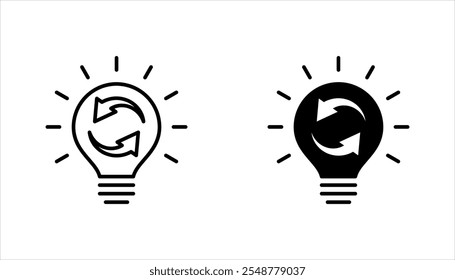 Idea generation linear icon set. Process of creation brilliant concepts. vector illustration on white background