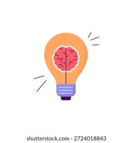 Idea generation. Microlearning and education concept. Vector flat illustration isolated on a white background.