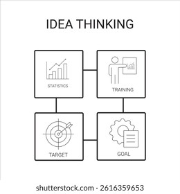Idea Generation Network  Business Strategy Outline Icon Design
