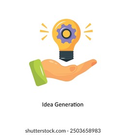 Idea Generation Vector Flat Icon Design illustration Symbol on White background EPS 10 File 