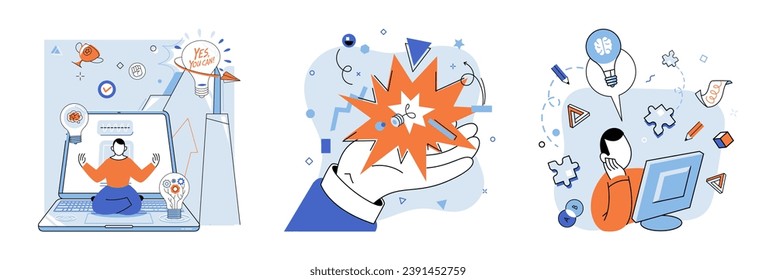 Idea generation vector illustration. Creative thinking, fertile soil where seeds idea generation take root The symphony achievement resonates with harmonies idea generation and progress Idea