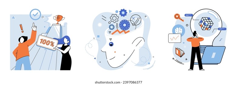 Idea generation vector illustration. The creative process is laboratory where idea generation experiments with formula for achievement In garden progress, idea generation is sunlight nurtures blooms