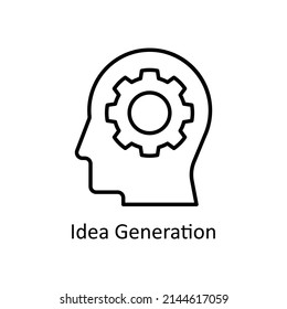 Idea Generation vector outline icon for web isolated on white background EPS 10 file