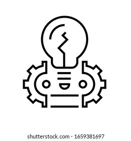 Idea generator line icon, concept sign, outline vector illustration, linear symbol.