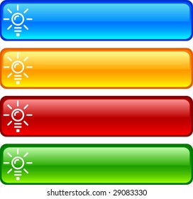  Idea glossy buttons. Vector illustration.