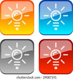 Idea glossy buttons. Vector illustration.