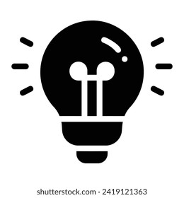 idea Glyph Icon Background White