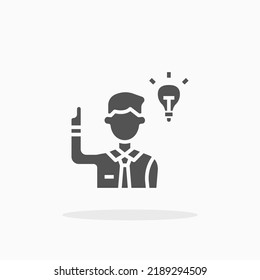 Idea glyph icon. Can be used for digital product, presentation, print design and more.