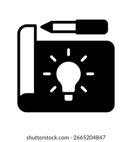 Icono de la mini ilustración del icono del glifo de la idea. Uso Para El Concepto Moderno, Impresión, Ui, Ux Kit, Web Y Desarrollo De App. Vector Relacionado Con La Oficina, La Educación, El Examen Y Más