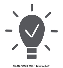 Idea glyph icon, solution and lamp, light bulb sign, vector graphics, a solid pattern on a white background, eps 10.