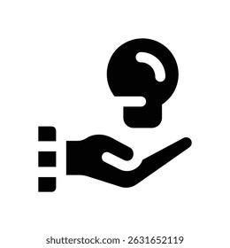 idea glyph icon. Strong and solid vector icon for websites, mobile interfaces, presentations, and visual branding. High quality and easy to edit.