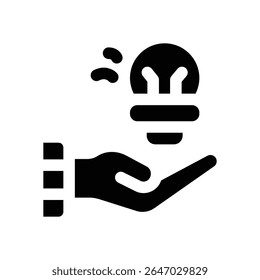 idea glyph icon. Strong and solid vector icon for websites, mobile interfaces, presentations, and visual branding. High quality and easy to edit.