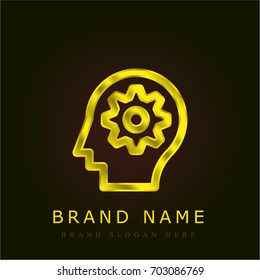 Idea golden metallic logo