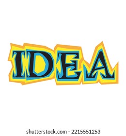 Idea graffiti wall writing on white background. 