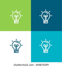 Idea green and blue material color minimal icon or logo design