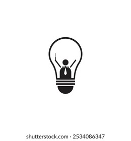 Idea Guider Symbolic Logo Isolated on a white background. Editable vector icon.