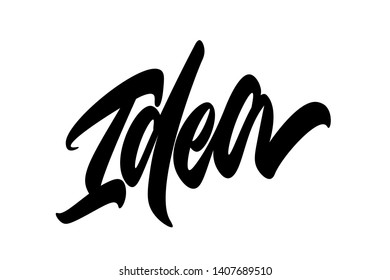 Idea hand drawn vector lettering design. Comics style. Design for t shirt printing Vector Graphic - Vector