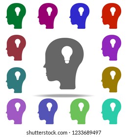 idea in the head icon. Elements of University life in multi color style icons. Simple icon for websites, web design, mobile app, info graphics