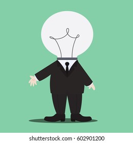 idea head on business man, vector illustration
