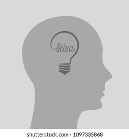 Idea in head. Vector illustration