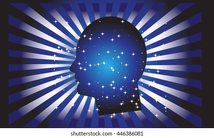 Idea head vector.Human head.Mind power
