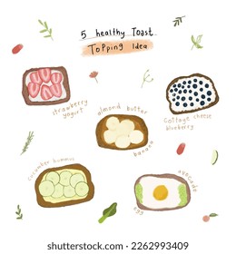 idea healthy toast illustration watercolor