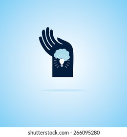 idea with human hand