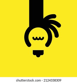 Idea with human hand vector illustration