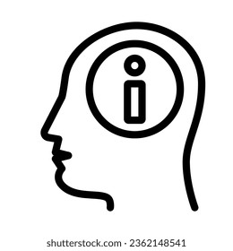 Idea in human head line icon, business strategy concept, brainstorming sign on white background, human head thinking new idea icon in outline style for mobile, web design. Vector graphics