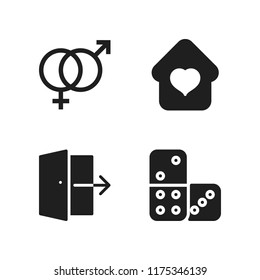 idea icon. 4 idea vector icons set. domino, logout and sweet home icons for web and design about idea theme