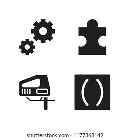 idea icon. 4 idea vector icons set. jigsaw, parenthesis and puzzle icons for web and design about idea theme
