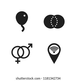 idea icon. 4 idea vector icons set. wifi pin, balloon and diagrams icons for web and design about idea theme