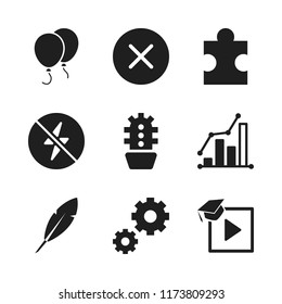 idea icon. 9 idea vector icons set. gears, educational video and balloons icons for web and design about idea theme