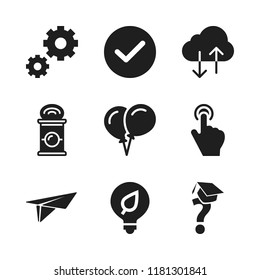 idea icon. 9 idea vector icons set. can, paper airplane and push button icons for web and design about idea theme