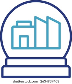 Um ícone de ideia sobre a compreensão da análise ou representação de um ambiente complexo de negócios ou de indústria no contexto de dados corporativos e inteligência.