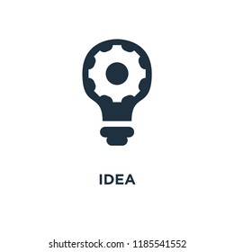 Idea icon. Black filled vector illustration. Idea symbol on white background. Can be used in web and mobile.