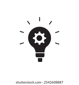 Icono de la idea signo de Vector blanco y negro