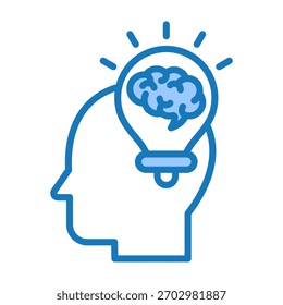 Idea Icon Blue Dualtone Design Vector Illustration