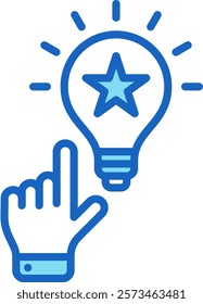 Idea Icon Blue Vector Illustration