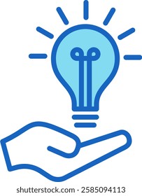 Idea Icon Blue Vector Illustration