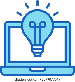 Idea Icon Blue Vector Illustration